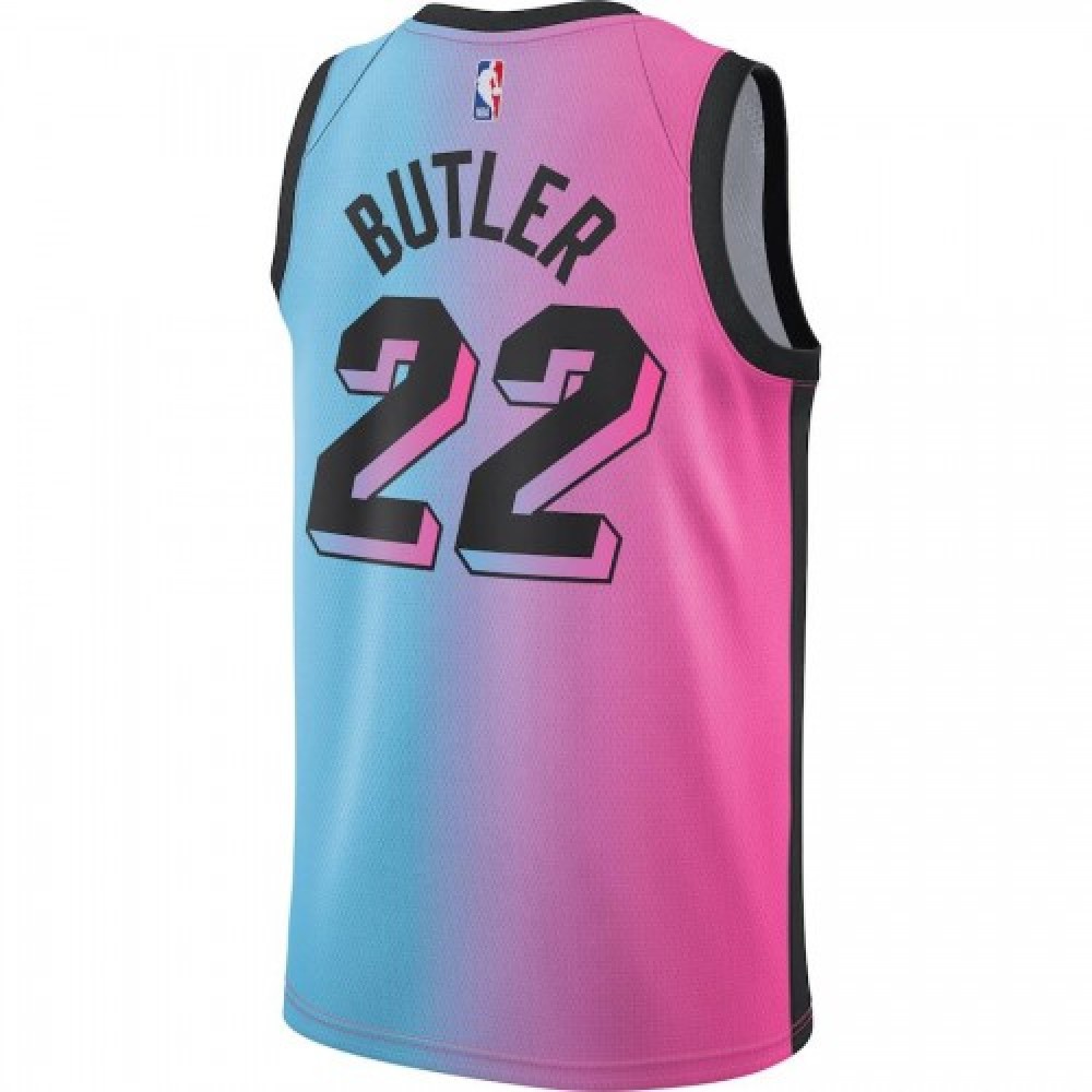 Men's Miami Heat Jimmy Butler #22 Blue&Pink 20/21 Swingman Jersey - City Edition-Pro Kit Vault | Brand New 26/27 Sports Jerseys